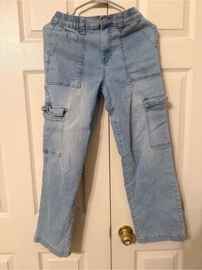 GOGO Light Blue Women's Relaxed Cargo Jeans